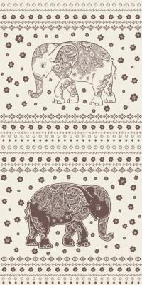 Papier peint  Illustration d'éléphants style rétro