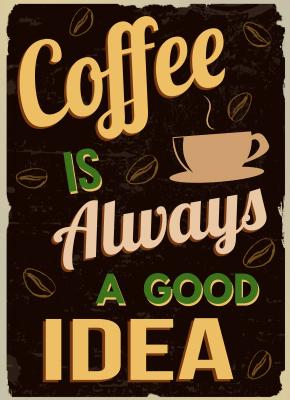 Poster  Graphiques colorés avec un slogan sur le café