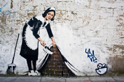 Papier peint  Briques de mur graffitis de Banksy