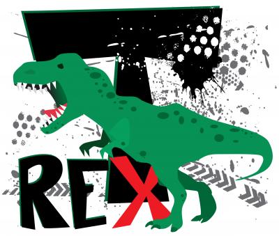 Papier peint  T-Rex vert
