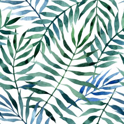 Sticker  Seamless exotic pattern with tropical leaves