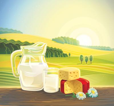 Tableau  Landmilch und Landkäse