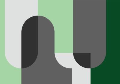 Papier peint  Blocs géométriques verts et gris