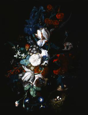 Papier peint  Bouquet avec des accents bleus foncés