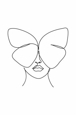 Poster  Papillon sur le visage d'une femme