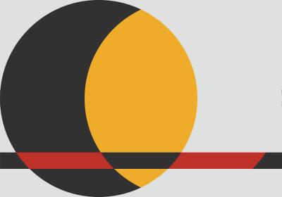 Papier peint  Cercle noir et jaune avec élément rouge
