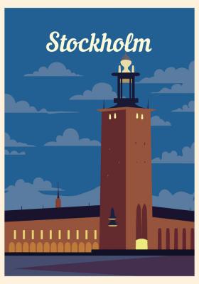 Poster  Les immeubles de Stockholm