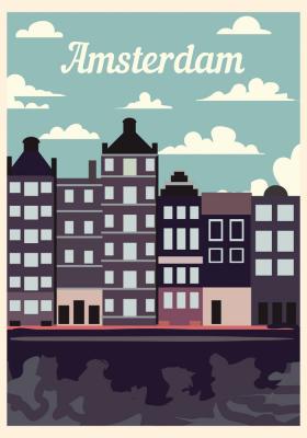 Poster  Immeubles à Amsterdam