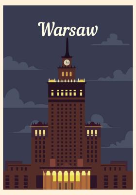 Poster  Palais de la culture et de la science à Varsovie