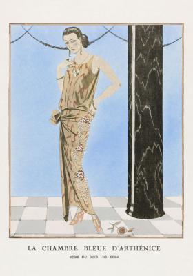 Poster  Femme élégante dans une robe abstraite