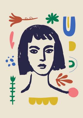 Poster  Portrait et formes colorées