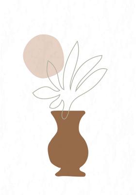 Poster  Feuille dans un vase brun