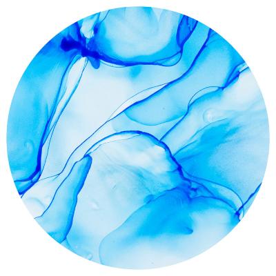 Sticker  Motif rond et aquarelle bleue