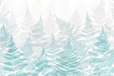 Papier peint  Forêt de fougères de couleur bleue