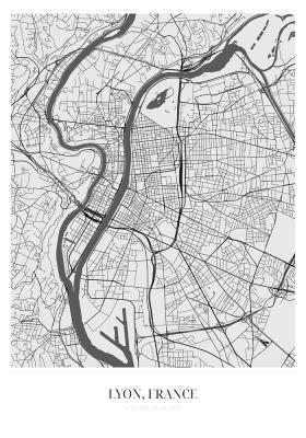 Poster  Plan de la ville de Lyon