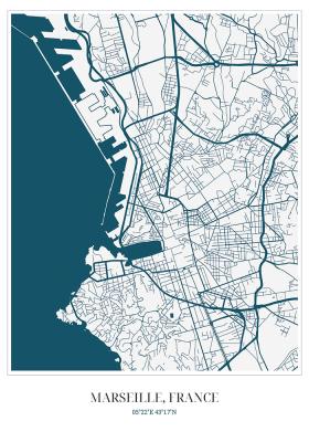Poster  Plan de la ville de Marseille