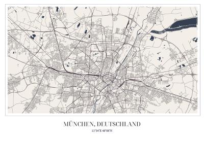 Poster  Munich plan de la ville