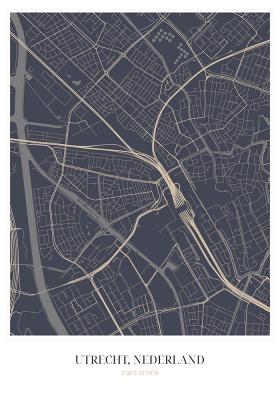 Poster  Plan de la ville d'Utrecht