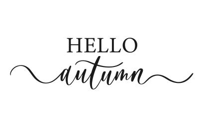 Poster  Hello autumn texte sur fond blanc