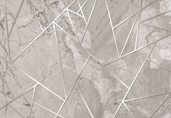 Papier peint  Motif géométrique de lignes sur un fond de marbre