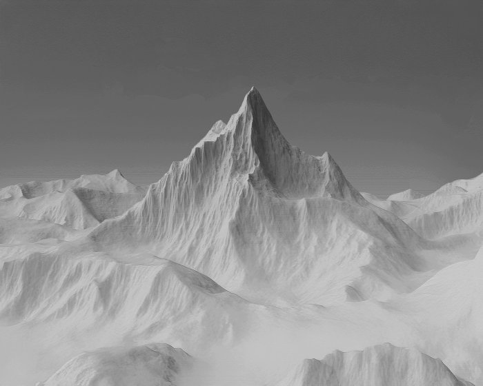 Papier peint  Paysage de montagne noir et blanc dans un style abstrait 3D