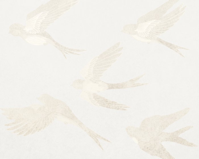 Papier peint  Hirondelles sur un fond texturé clair