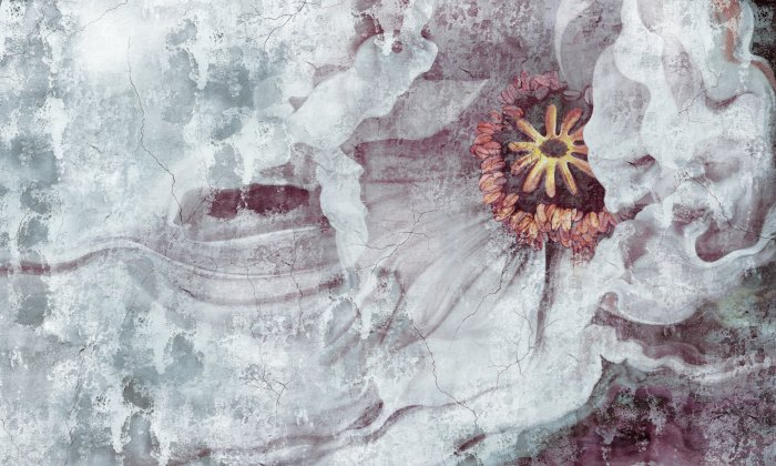 Papier peint  Une grande fleur sur un fond texturé