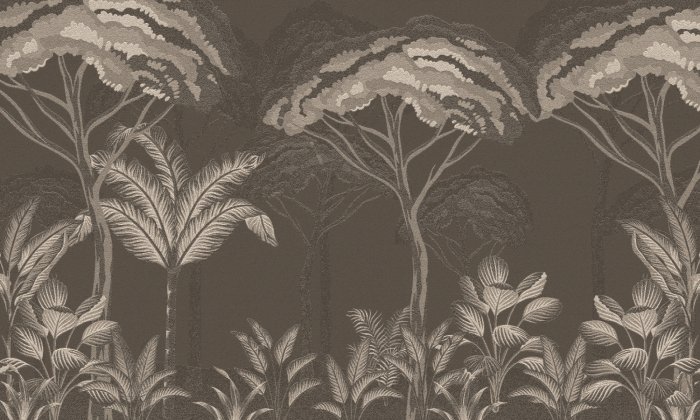 Papier peint  Paysage de forêt tropicale sur fond marron