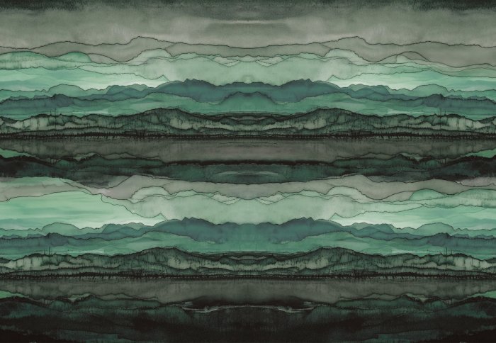 Papier peint  Vagues abstraites divisées dans un style aquarelle