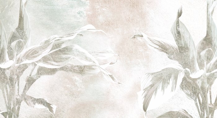 Papier peint  Feuilles de bananier sur fond pastel