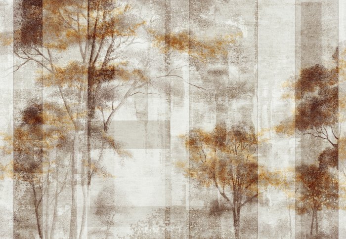 Papier peint  Paysage forestier aux couleurs d&#39;automne