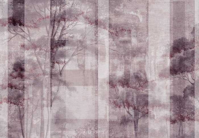 Papier peint  Composition abstraite avec un paysage forestier