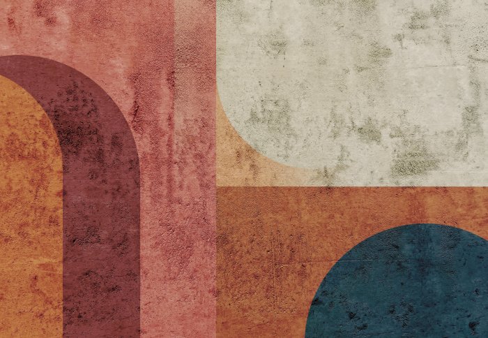 Papier peint  Composition moderne de figures géométriques avec texture