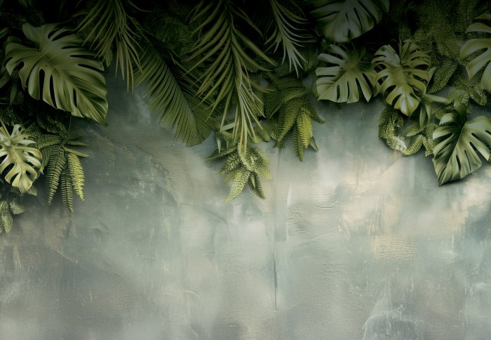 Papier peint  Composition de feuilles tropicales vertes 3D