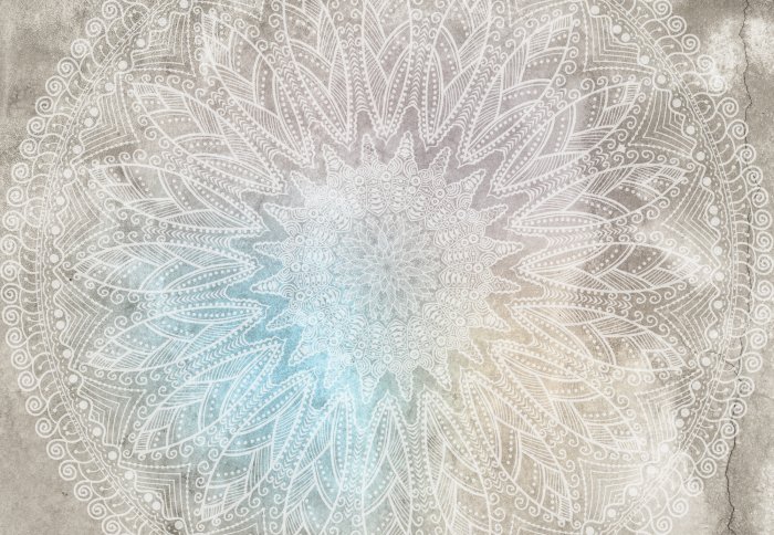 Papier peint  Mandala décoratif sur fond de béton