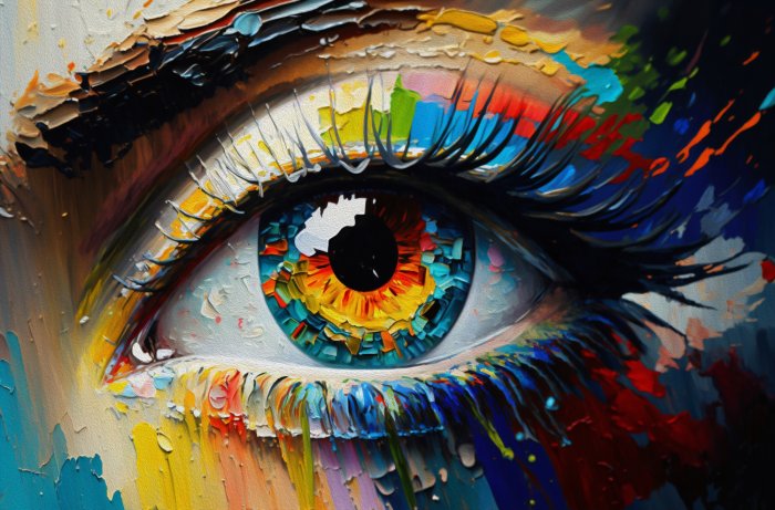 Tableau  Œil de femme abstrait et coloré