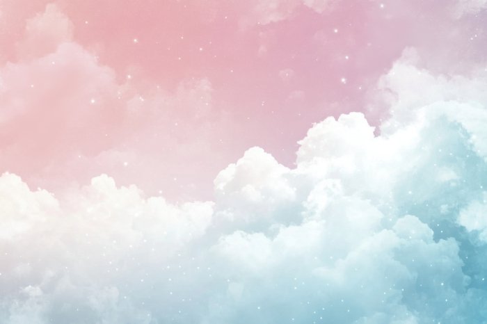 Papier peint  Nuages sur un ciel pastel