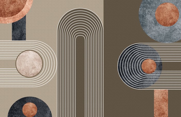 Papier peint  Abstraction moderne avec des formes géométriques