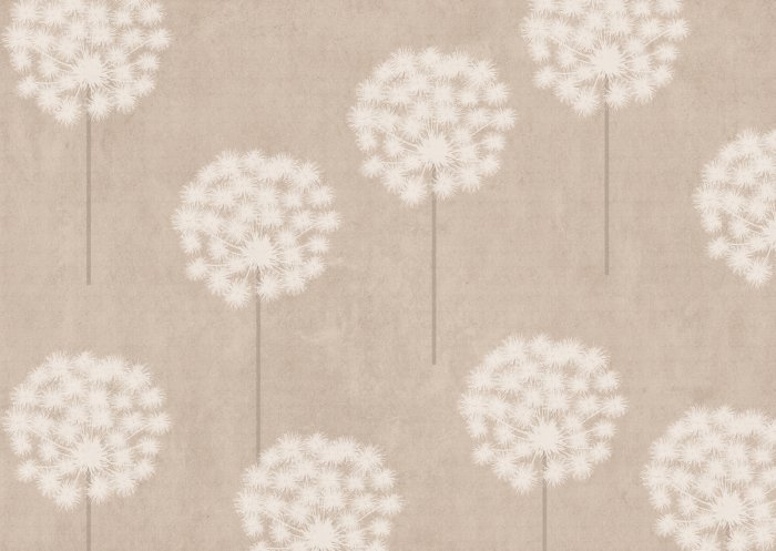 Papier peint  Fleurs de pissenlit abstraites sur fond beige