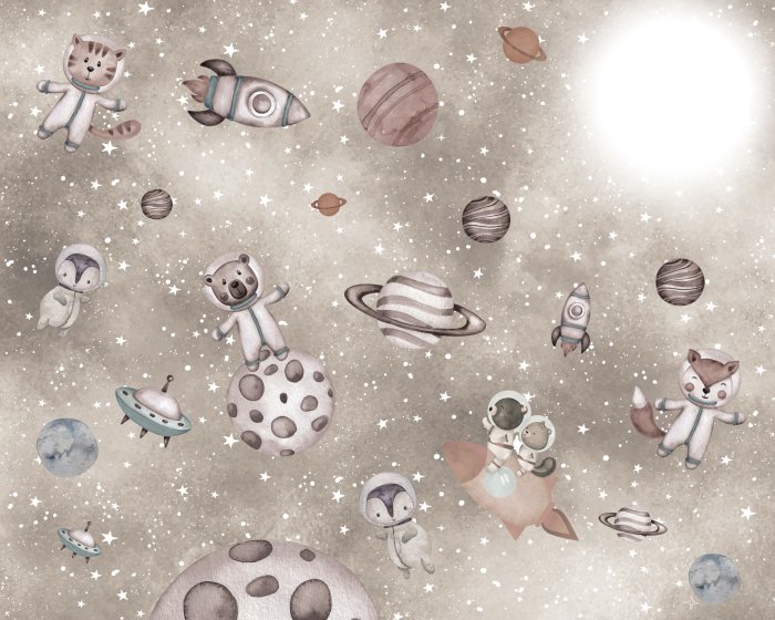 Papier peint  Animaux, vaisseaux spatiaux et planètes