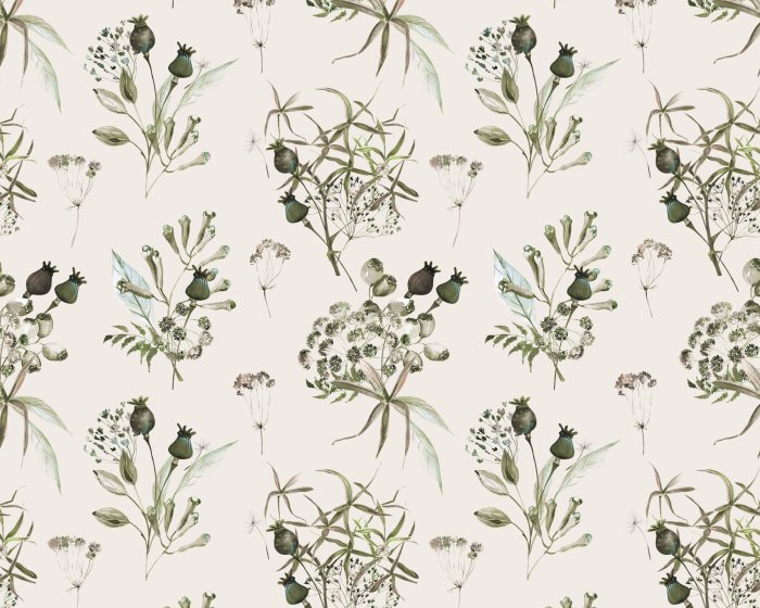 Papier peint  Brins de fleurs sauvages et de plantes