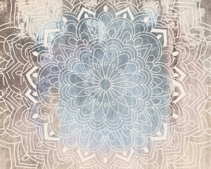 Papier peint  Mandala sur fond de béton texturé