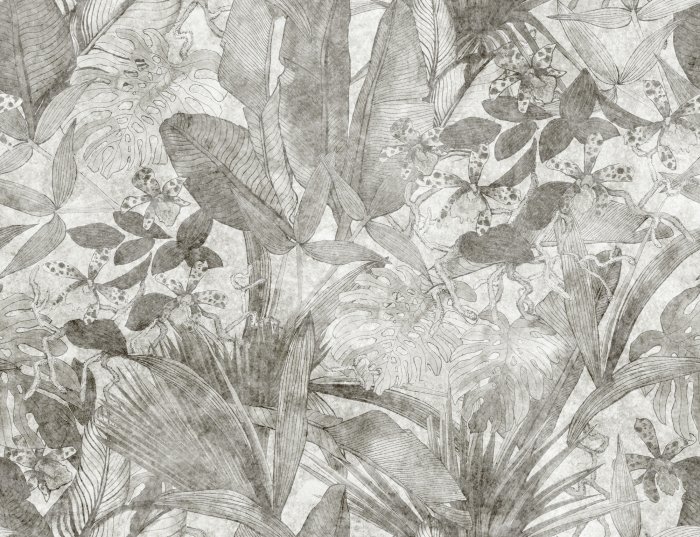 Papier peint  Un arrangement de feuilles tropicales vintage