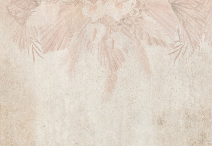 Papier peint  Une composition de fleurs suspendues et de feuilles tropicales