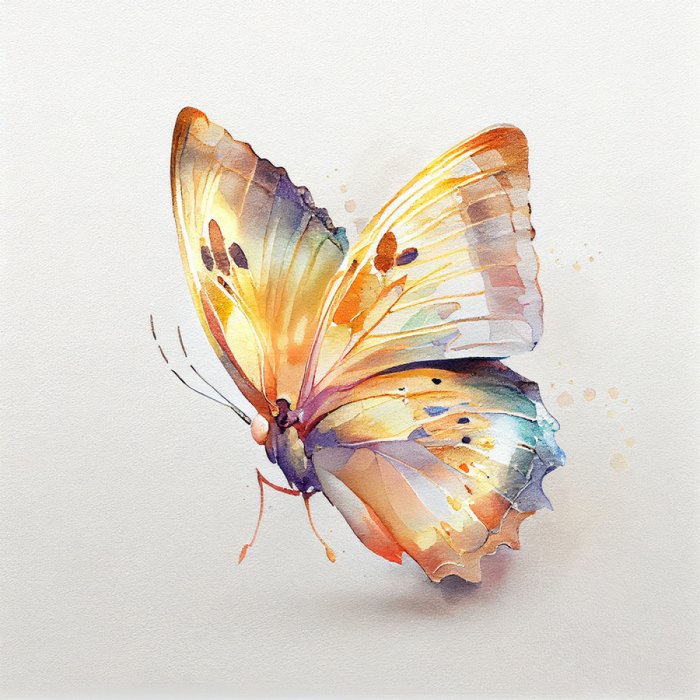Tableau  Papillon coloré dans un style aquarelle