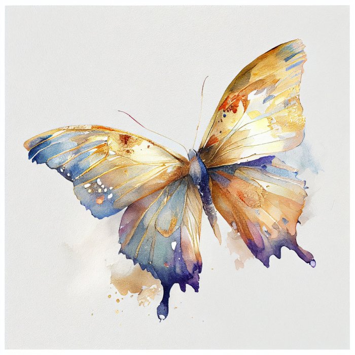 Tableau  Un papillon coloré peint à l&#39;aquarelle