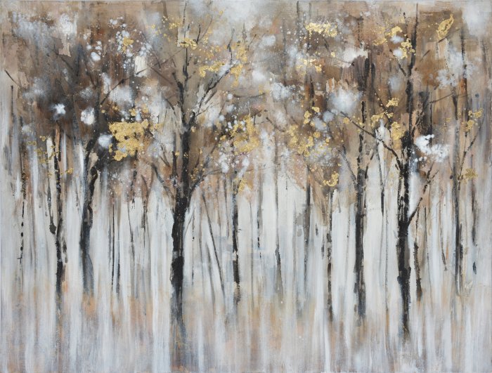 Papier peint  Paysage abstrait avec des arbres dans une forêt d&#39;automne
