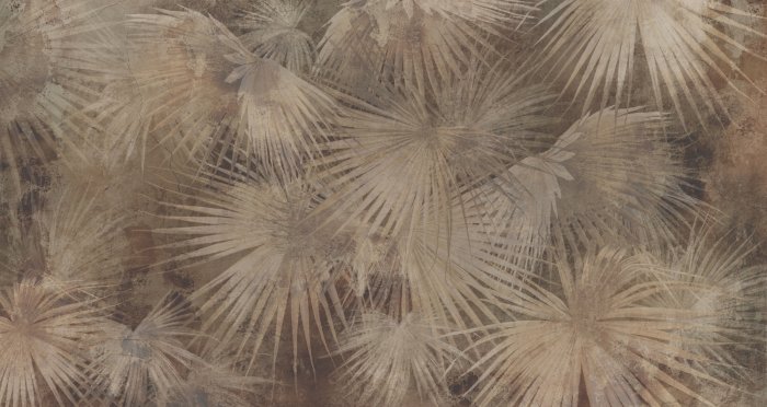 Papier peint  Feuilles de palmier tropicales sur fond texturé
