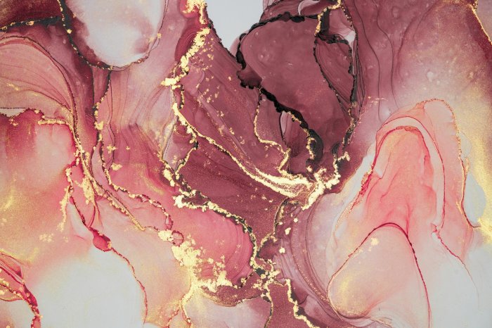 Papier peint  Marbre abstrait en rouge et or