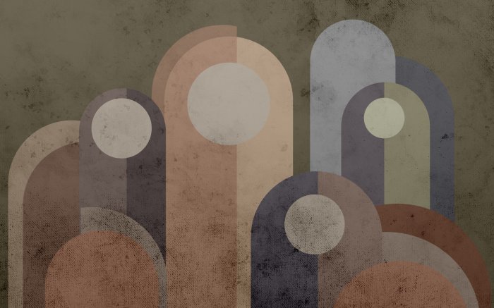 Papier peint  Motif moderne de formes géométriques sur un fond texturé